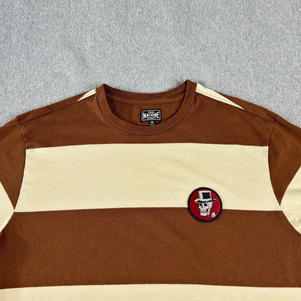 LMC Loser Machine Company T-Shirt Mens M Striped Skull Logo